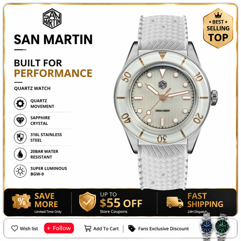 Guilloché Dial Watch - Reloj de Cuarzo para Mujer San