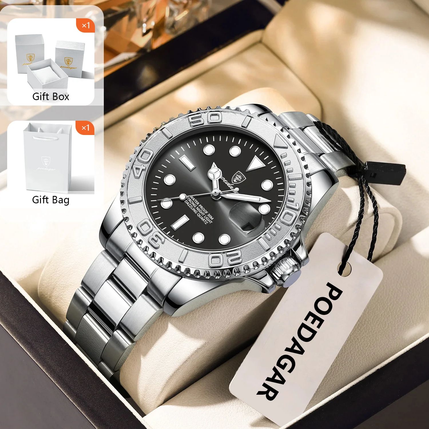 Luxury Watch For Men - POEDAGAR, reloj deportivo a la moda