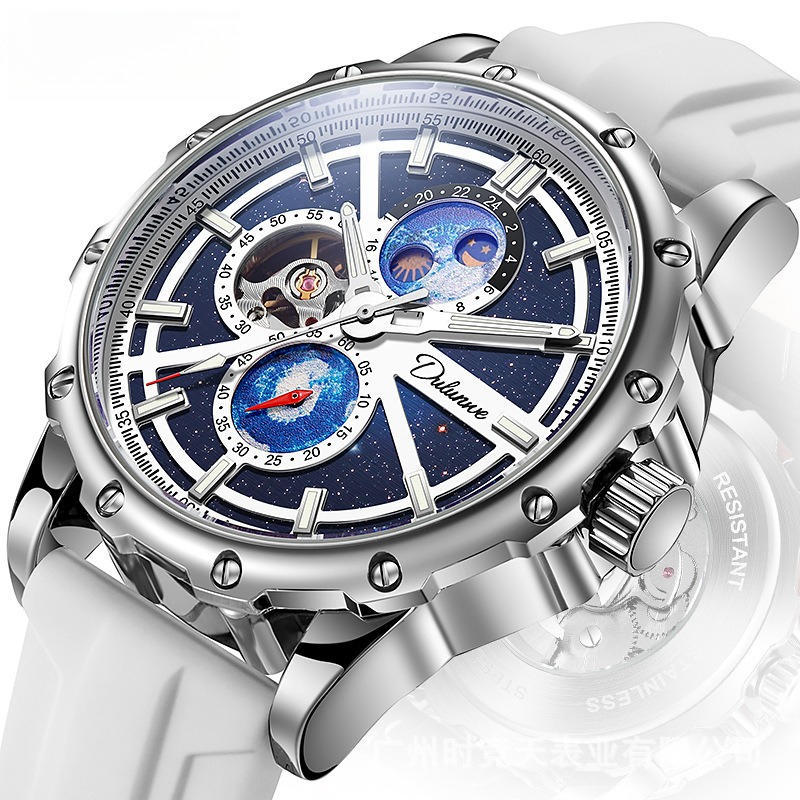 Moonphase Complication Watch - Reloj Automático de Acero Inoxidable para