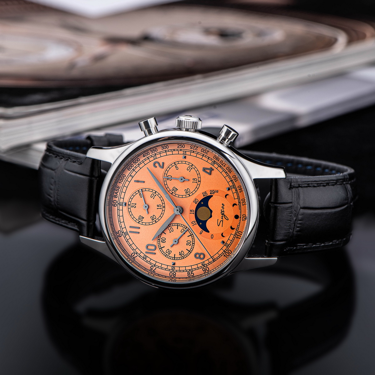Reloj Sugess para hombre, cron - Moonphase Complication Watch reseña y precio