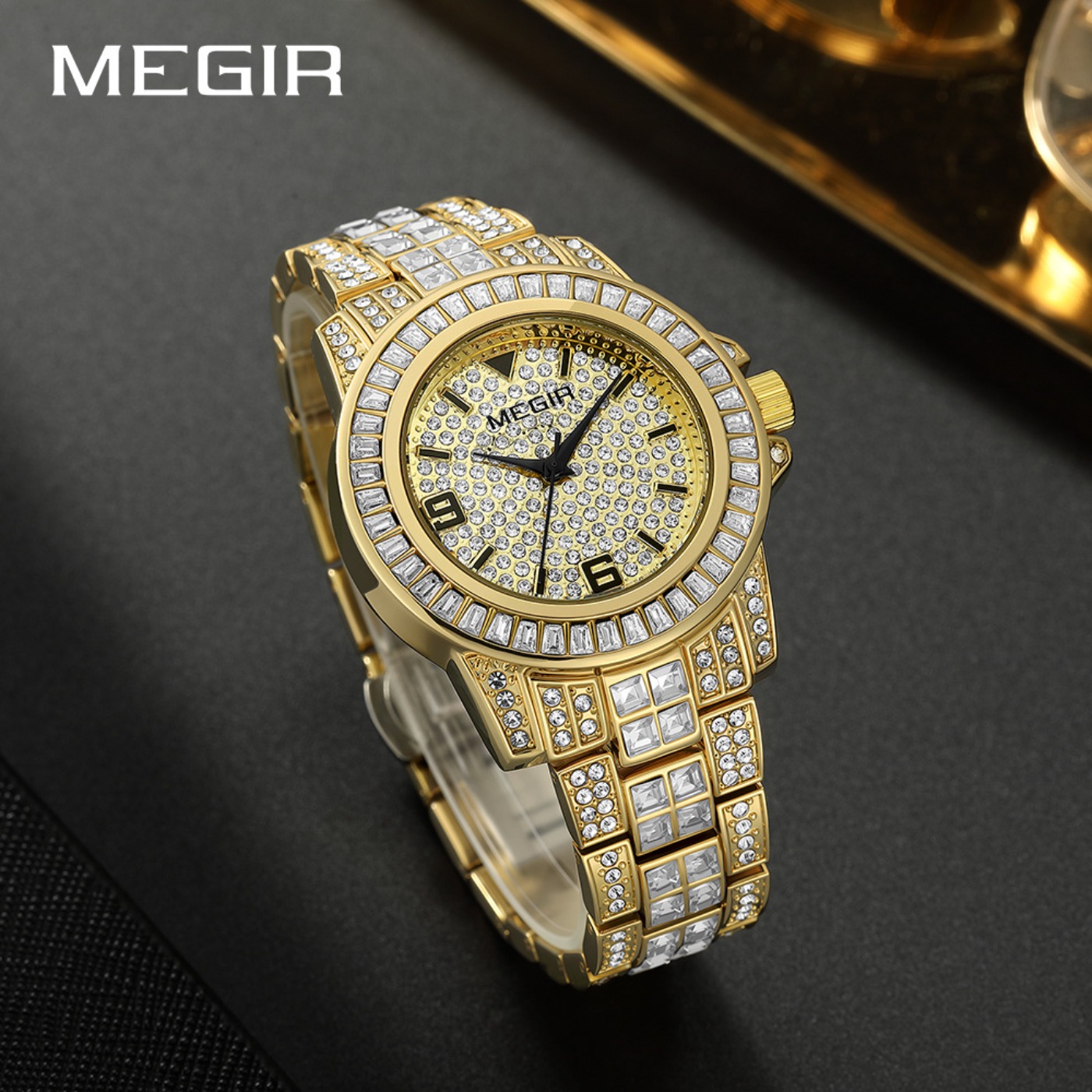 Relojes MEGIR de lujo con diam - Luxury Watch For Men reseña y precio