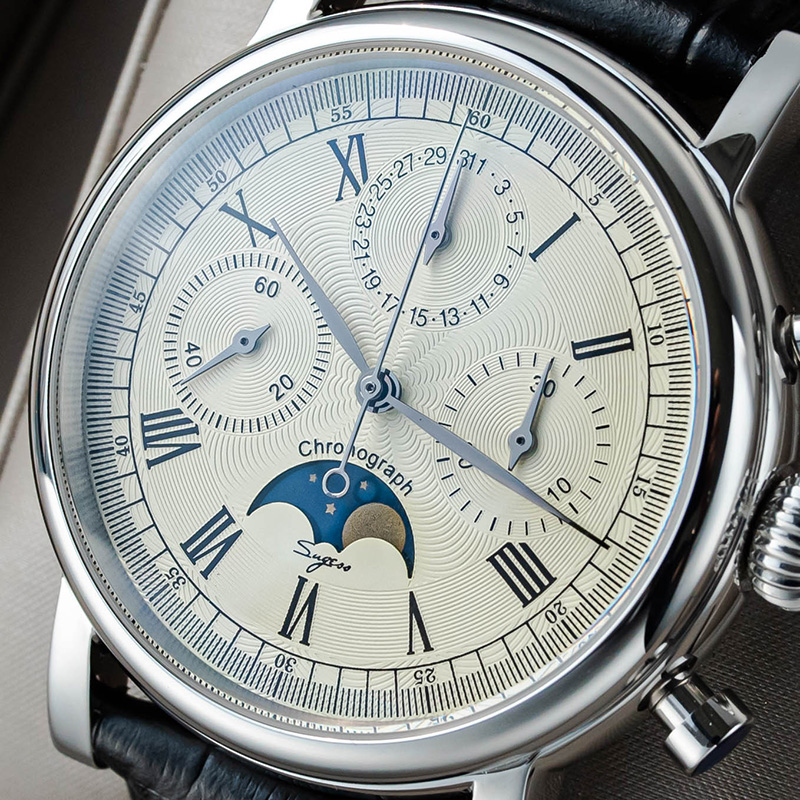 Reloj Sugess ST1908 para hombr - Moonphase Complication Watch reseña y precio